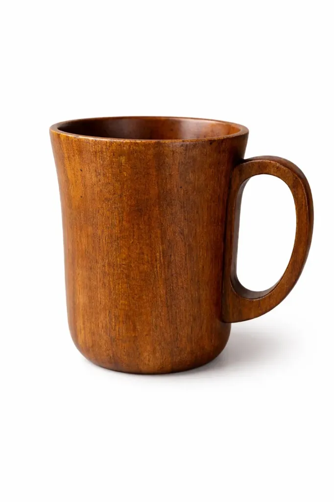 Taza de madera artesanal