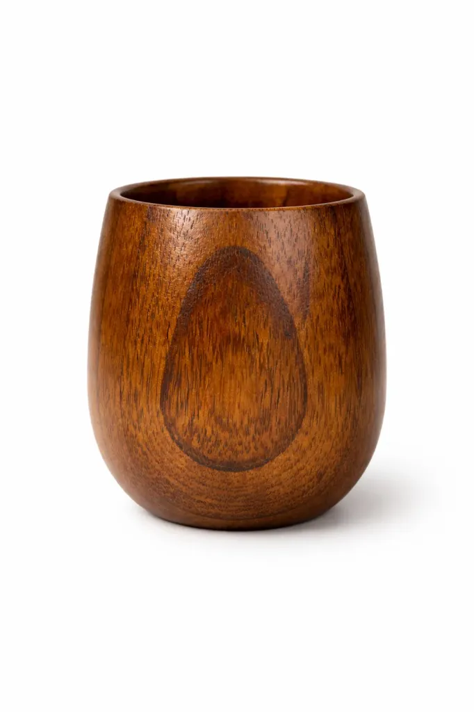 Taza de madera ovalada para infusiones